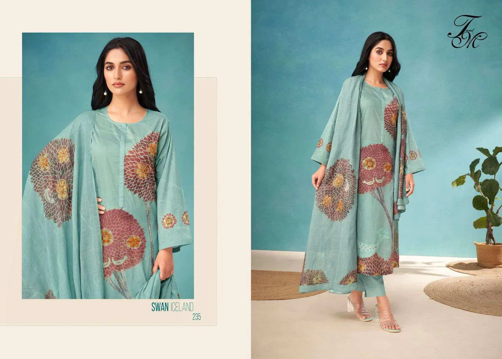 Swan Iceland By T&M Printed Wholesale Dress Material Suppliers In Mumbai